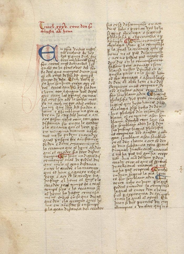 Sample page - Biblioteca Universitària de Barcelona MS 75