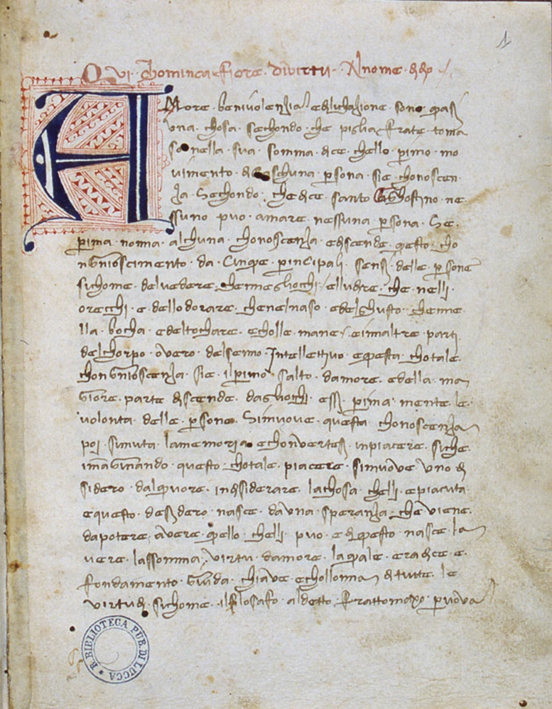 Sample page Biblioteca Statale di Lucca Ms. 1277