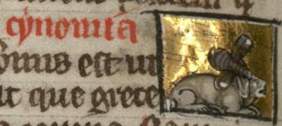 Dog-fly drawn as a dog with flies on its ears