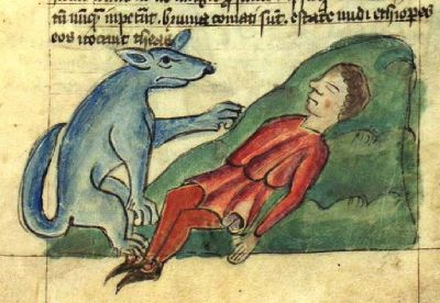 Dog mourning the murder of its master